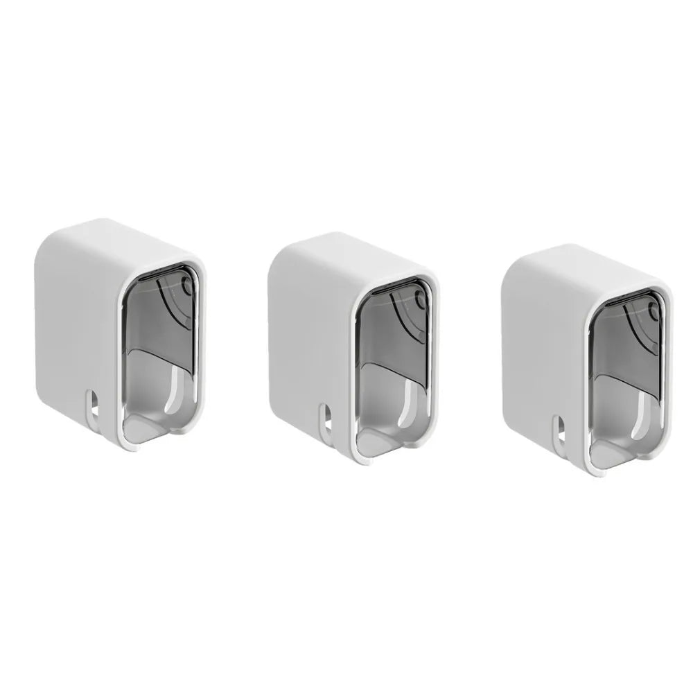3-Piece Wall-Mounted Electric Toothbrush Holder Set - Waterproof & Dustproof