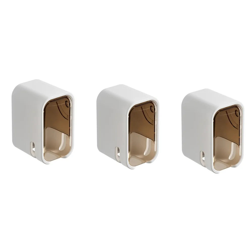 3-Piece Wall-Mounted Electric Toothbrush Holder Set - Waterproof & Dustproof